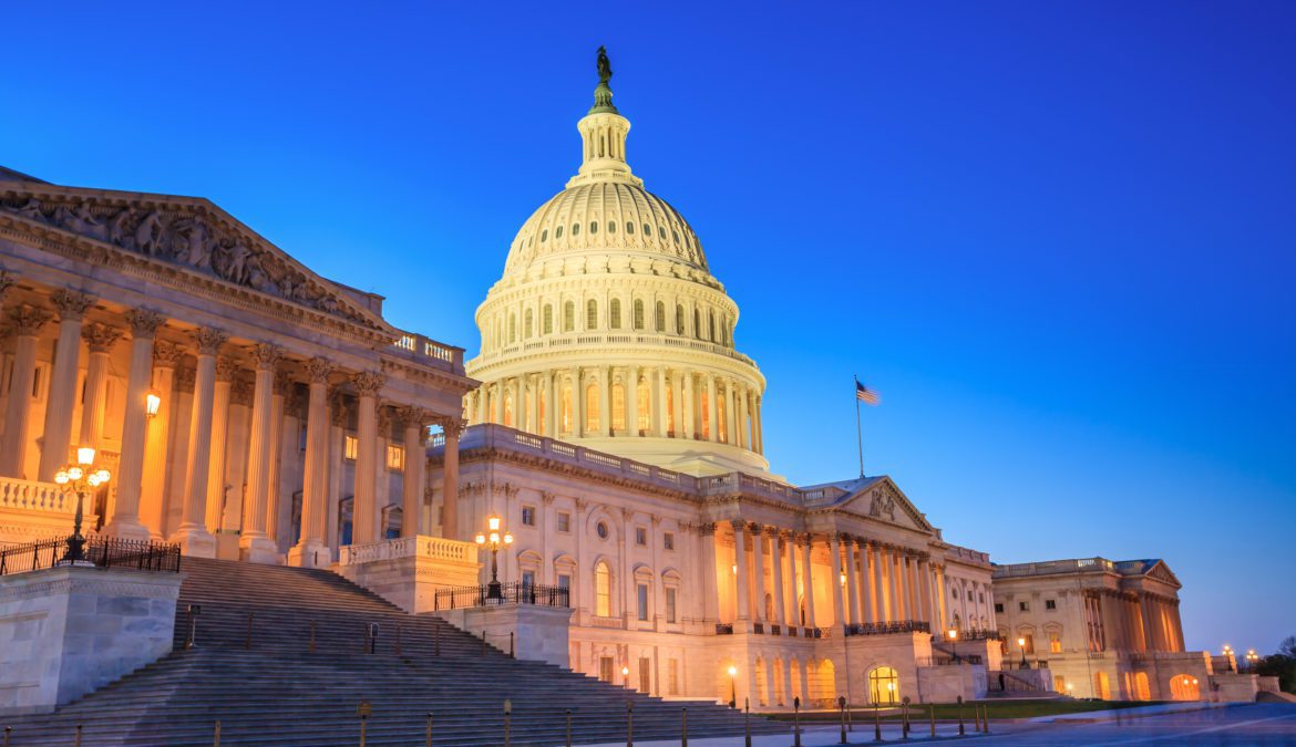US Capitol Building at twilight