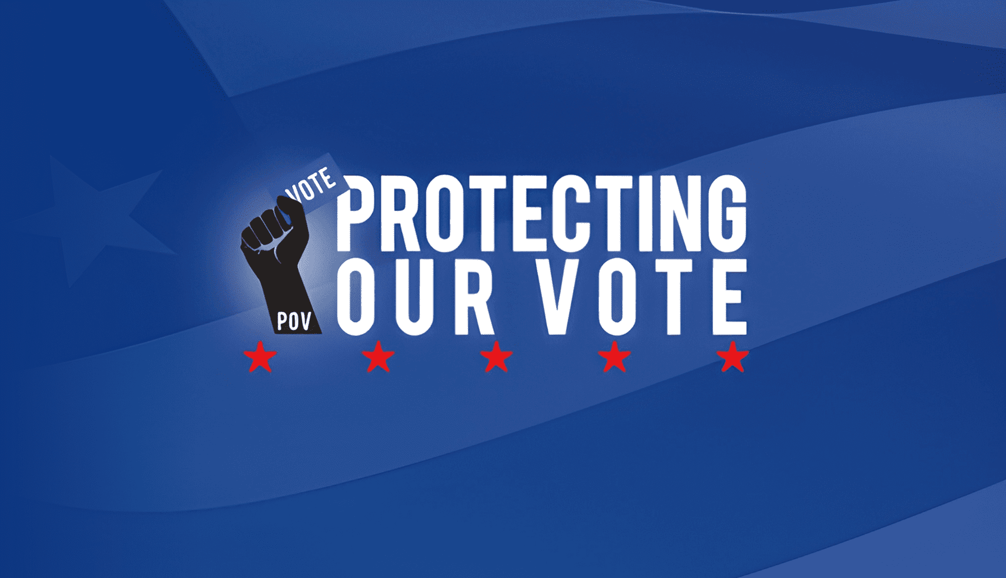 Blue background with voting theme