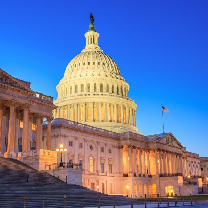 US Capitol Building at twilight