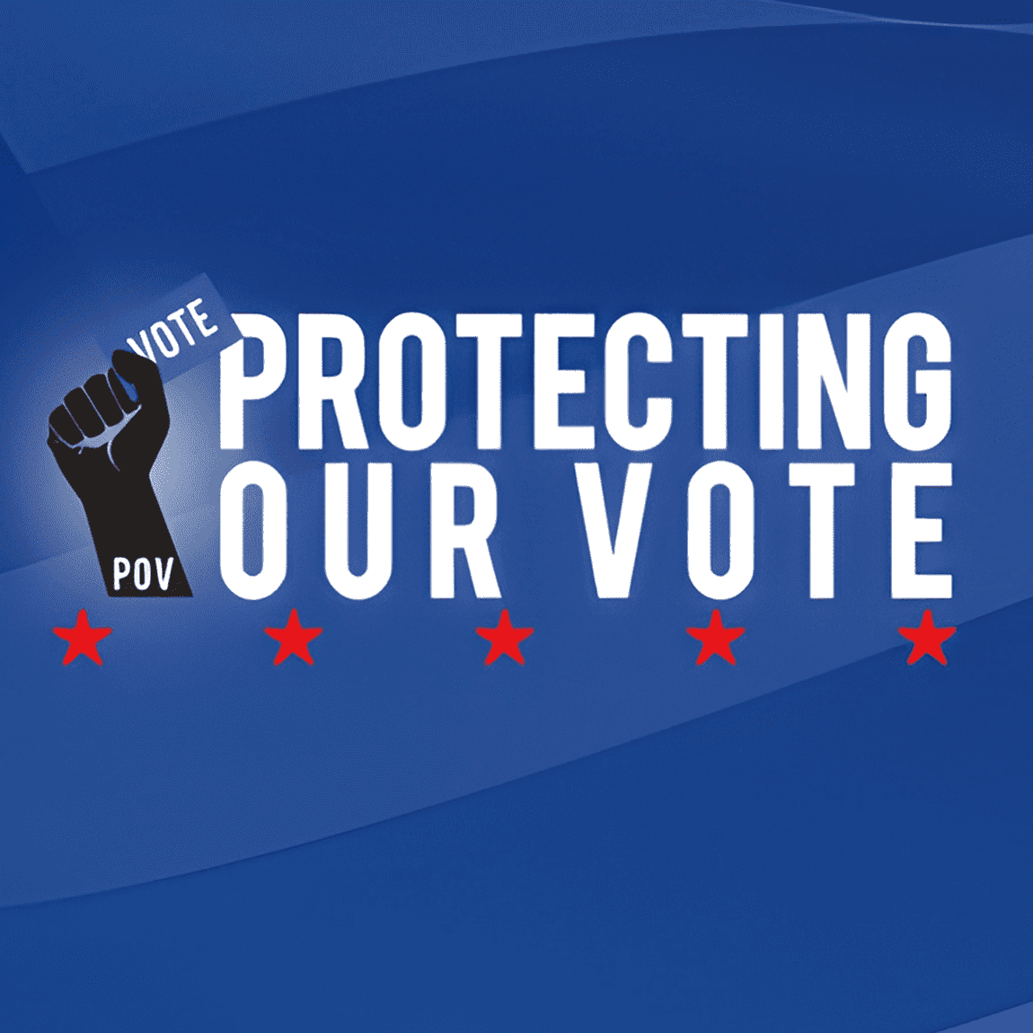 Blue background with voting theme